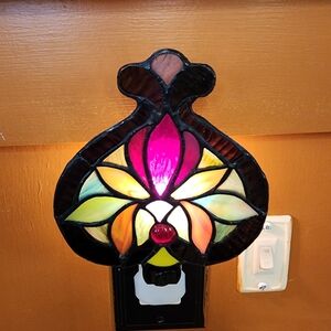 Stained Glass Night Light with Multicolor Design